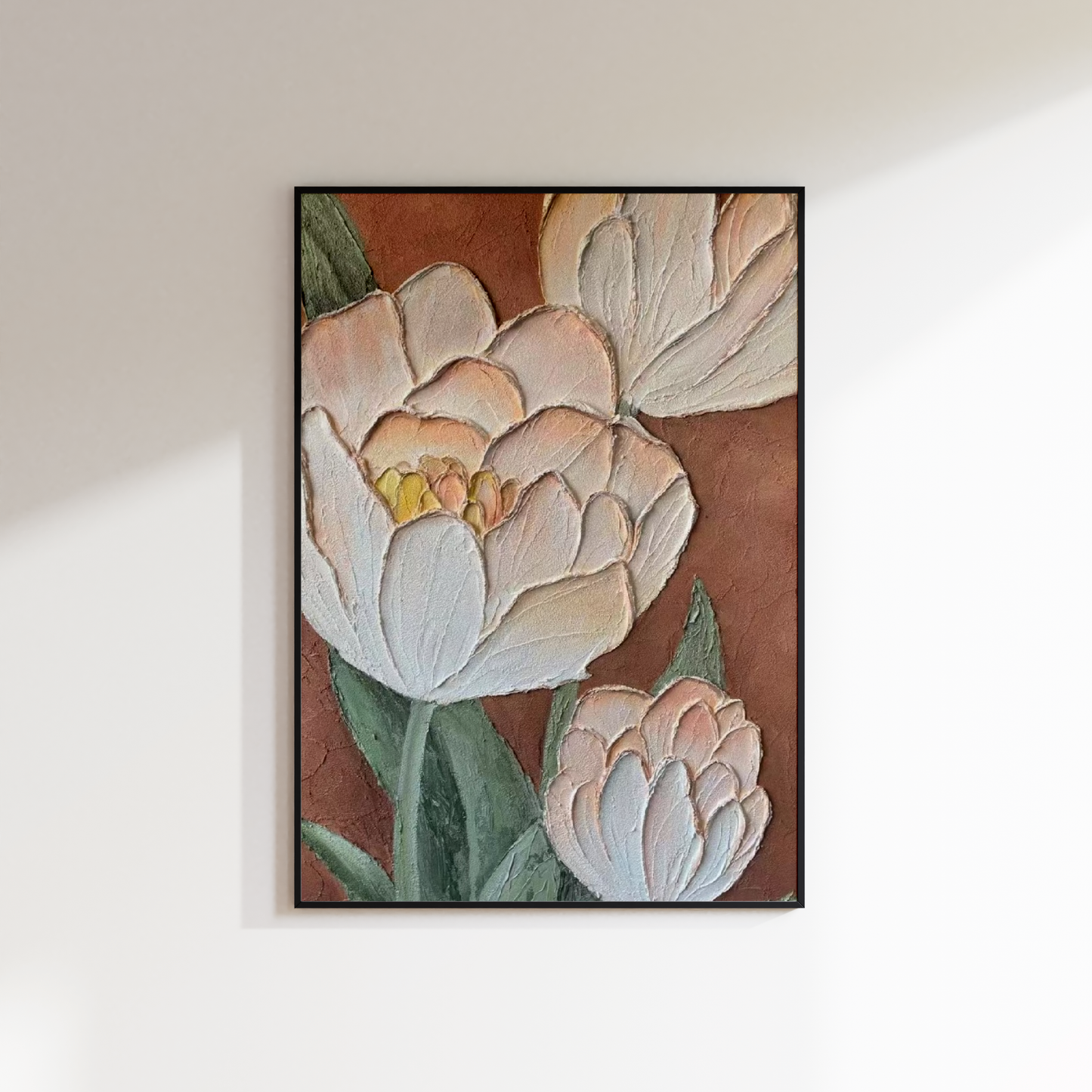 Textured Tulip Flower Oil Painting