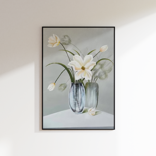 Clear Flower Vase Oil Painting