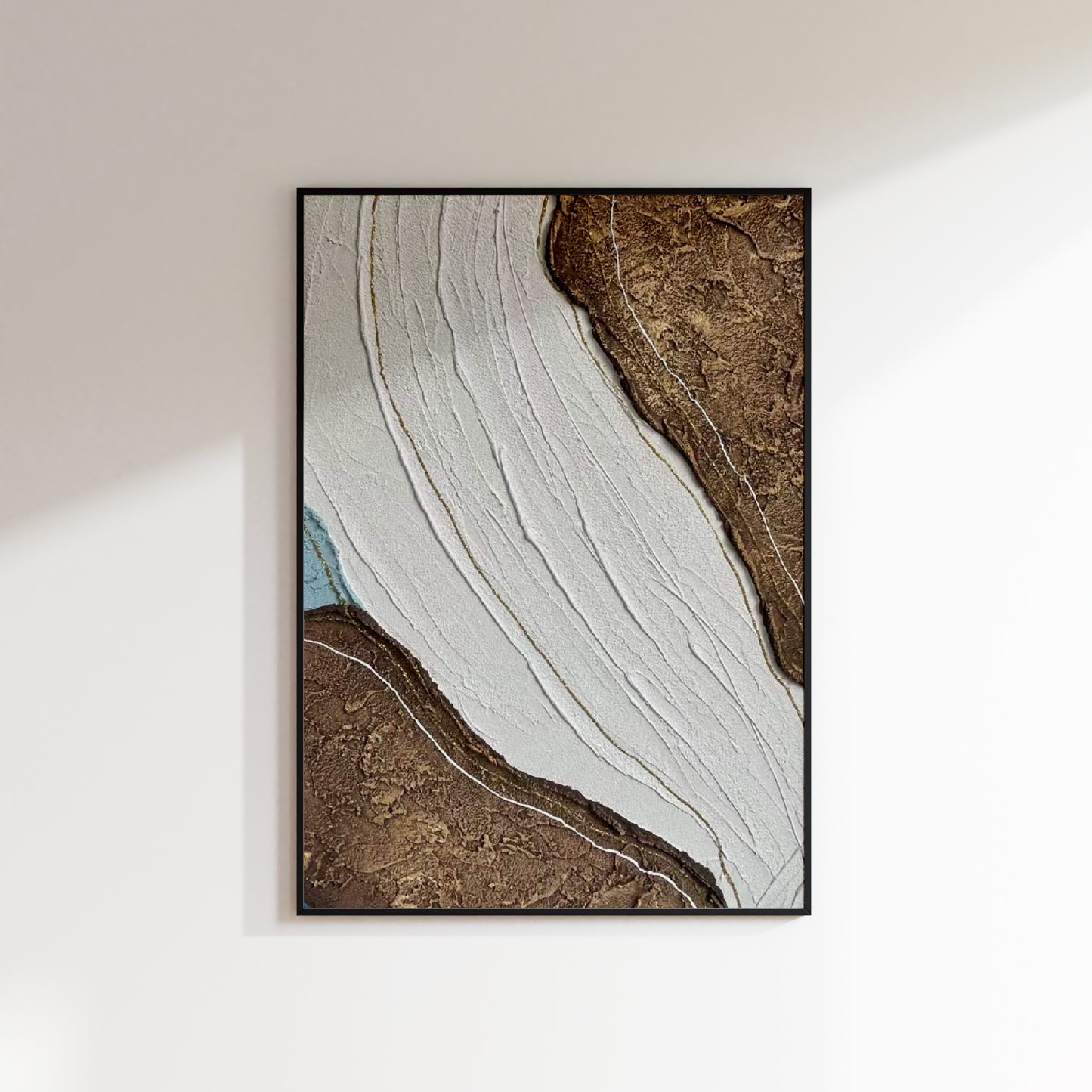 Abstract Brown Wave Oil Painting