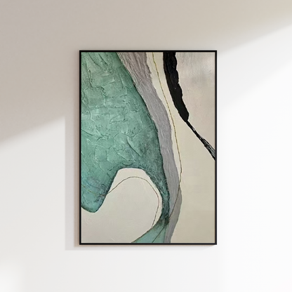 Abstract Green Oil Painting