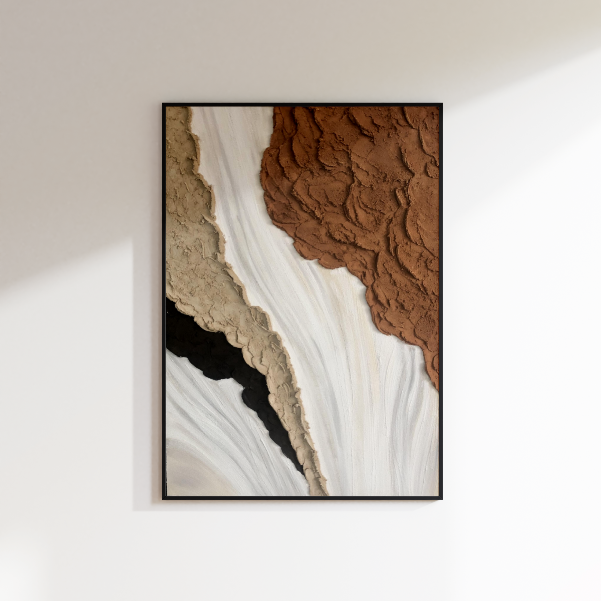 Textured Brown Spiral Oil Painting