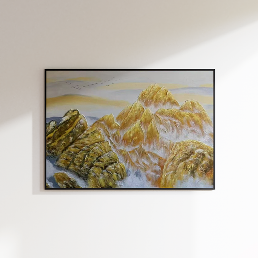 Golden Mountain Oil Painting