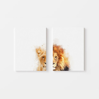 Male Female Lion Canvas