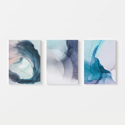 Abstract Blue Smoke Canvas