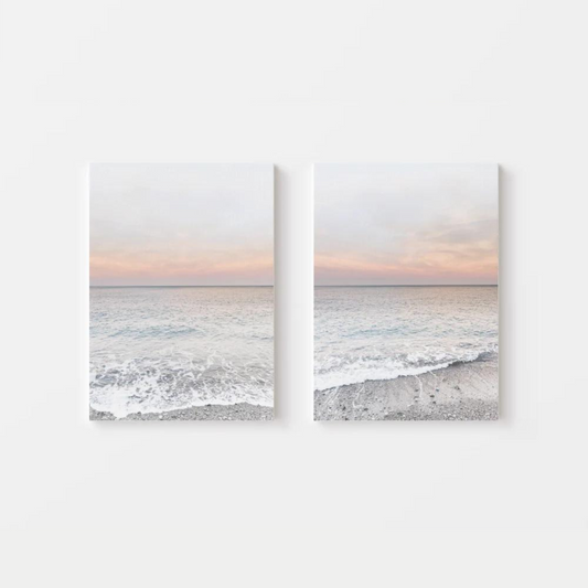 Pink Sunset Beach Canvas