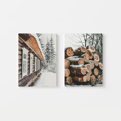 Winter Logs Canvas