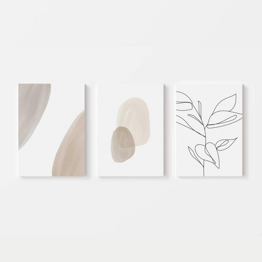 Shapes And Leaf Branch Canvas