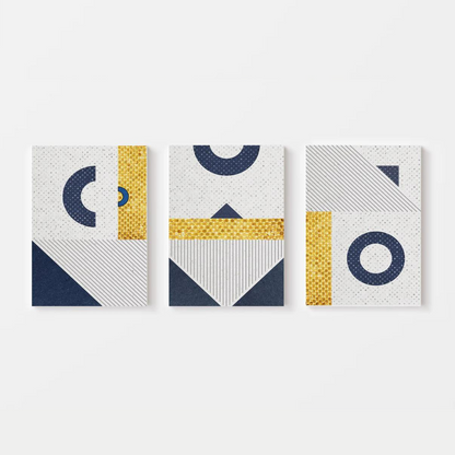 Yellow Blue Geometric Canvas