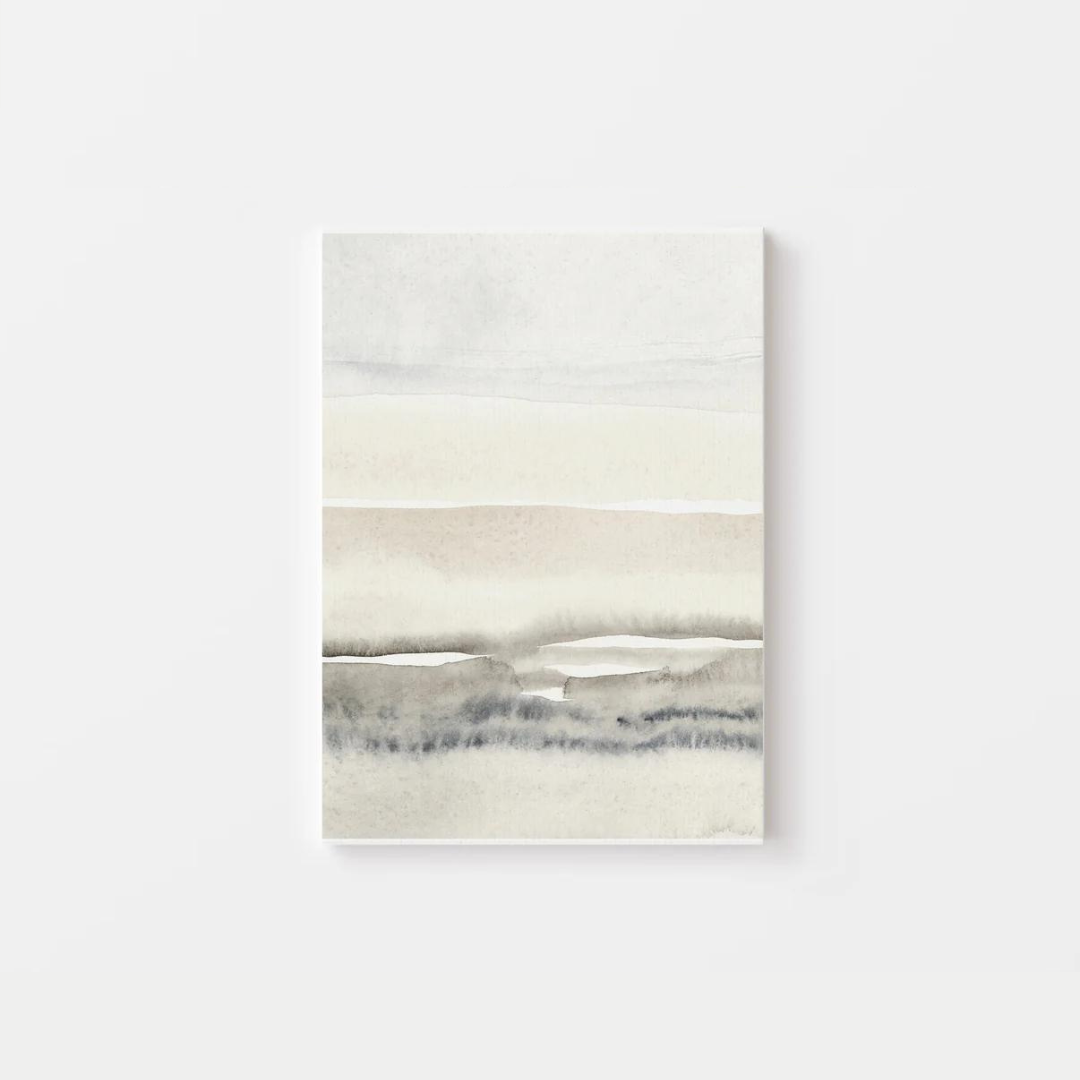 Abstract Beige And Grey Watercolour Canvas