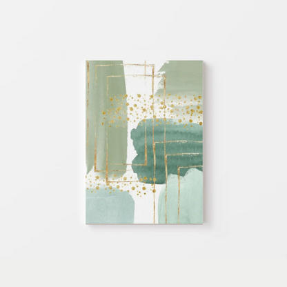 Abstract Green Gold Watercolour Canvas