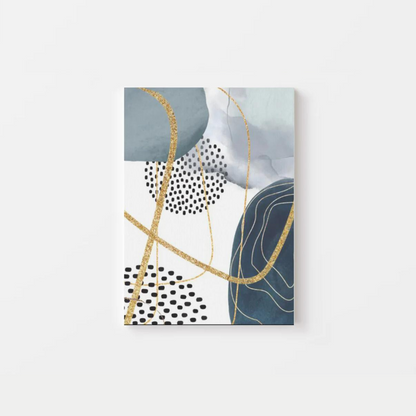 Abstract Navy Gold Watercolour Canvas