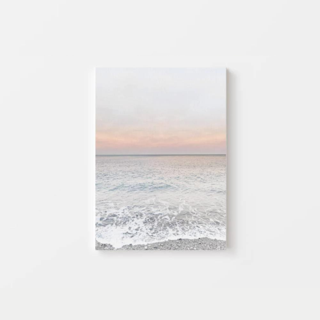 Pink Sunset Beach Canvas