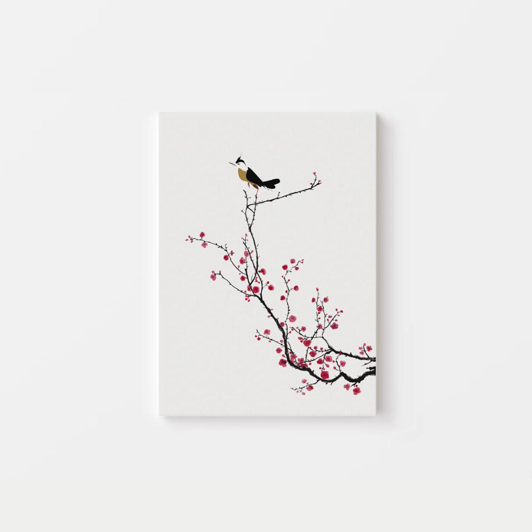 Cherry Blossom And Bird Canvas