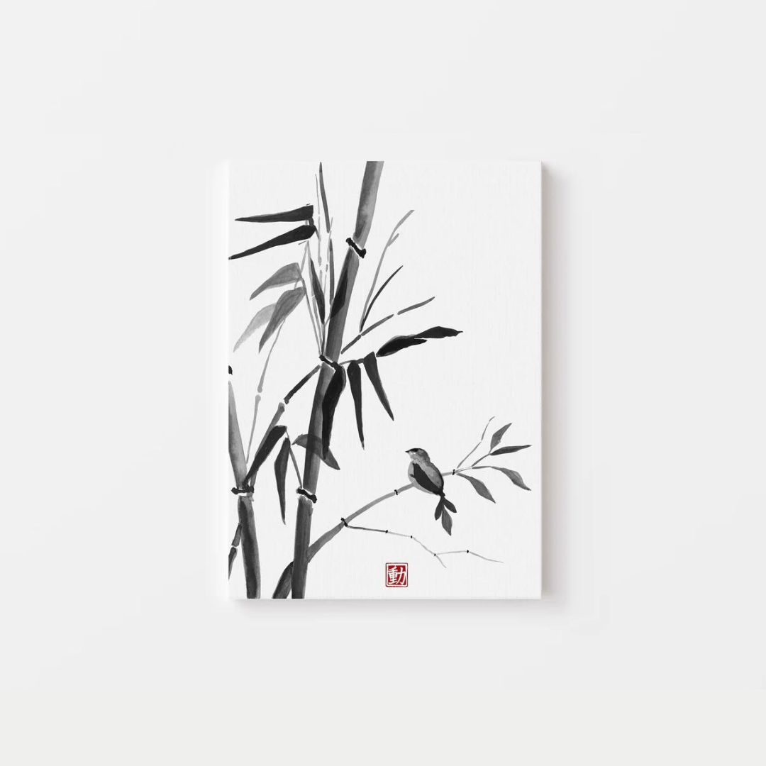 Bamboo Bird Landscape Canvas