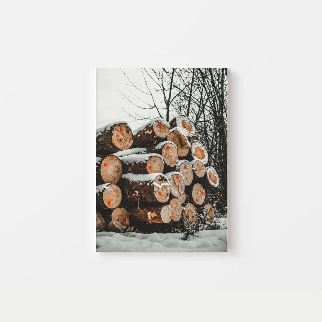 Winter Logs Canvas