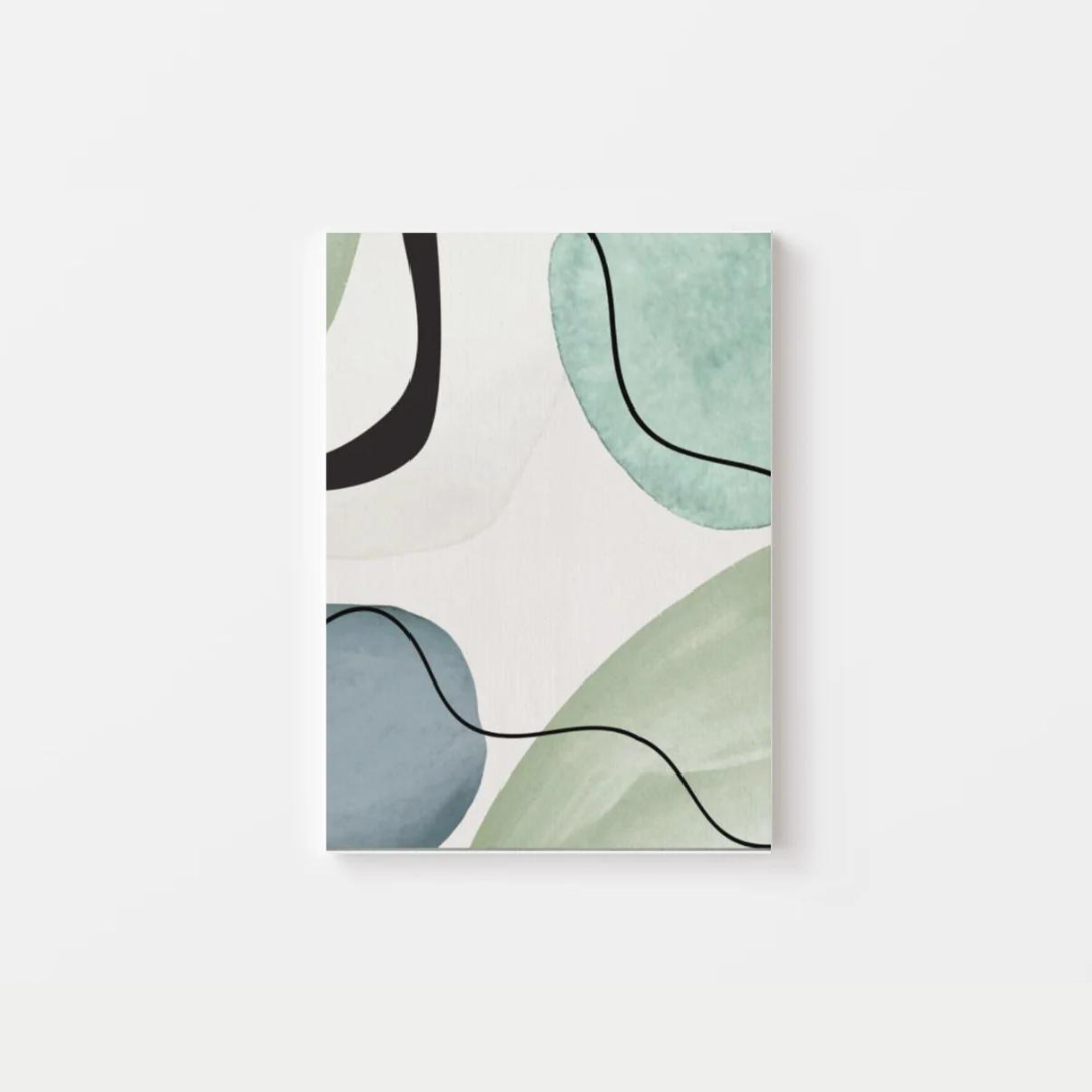 Abstract Green Geometric Shapes Canvas