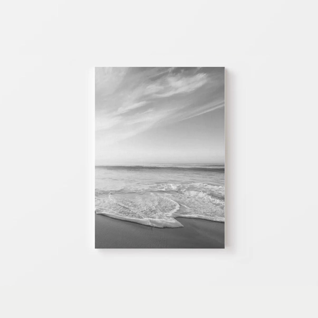 Black and White Beach Canvas