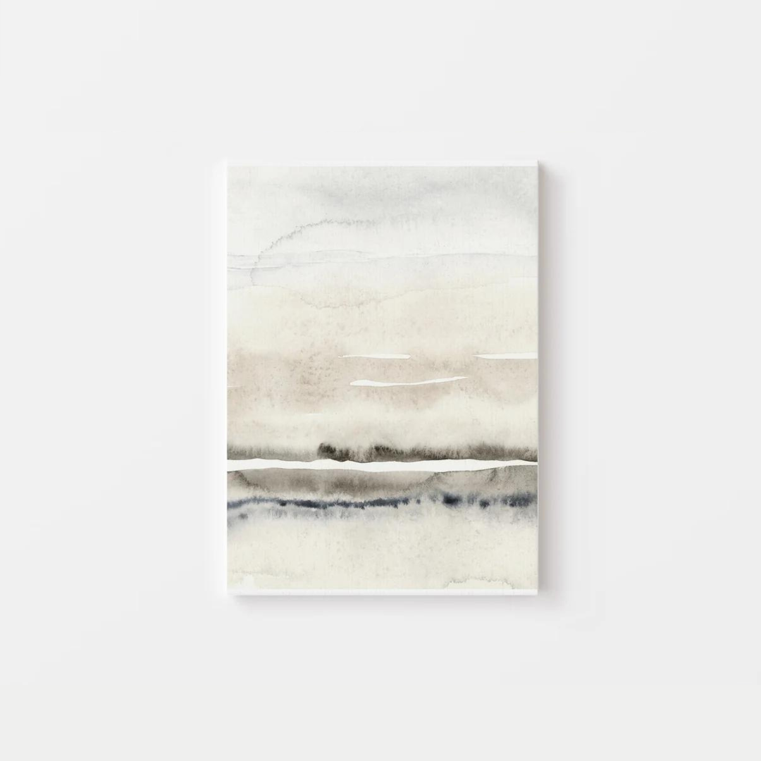 Abstract Beige And Grey Watercolour Canvas