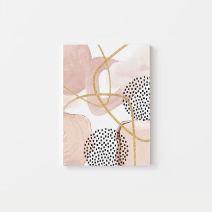 Abstract Pink Gold Watercolour Canvas