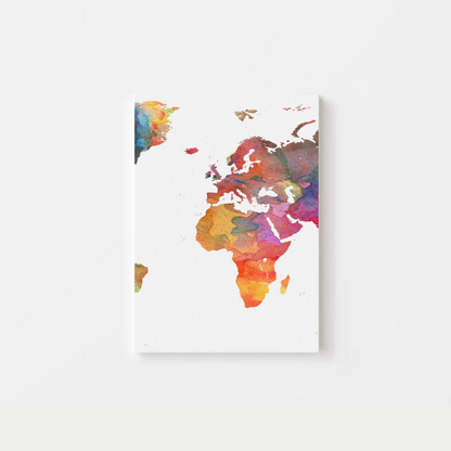 Watercolor World Map Canvas