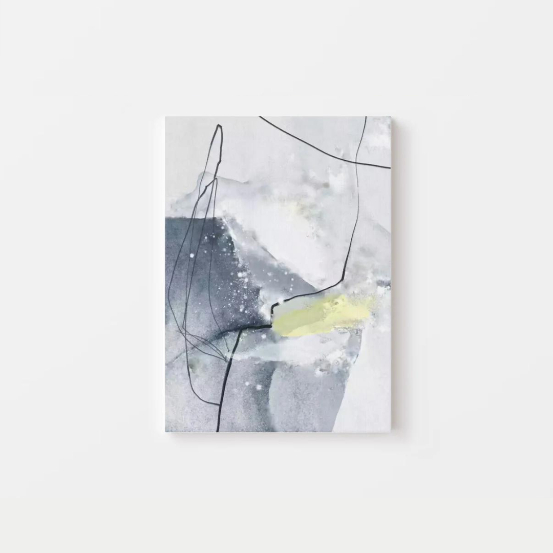 Abstract Watercolour Grey Canvas