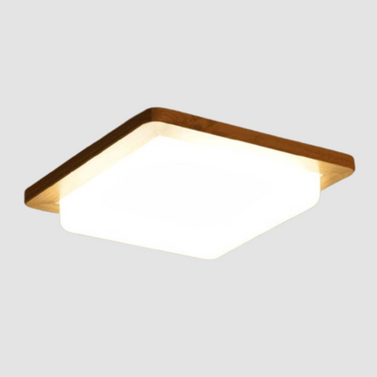 Wooden Square Ceiling Lamp Light