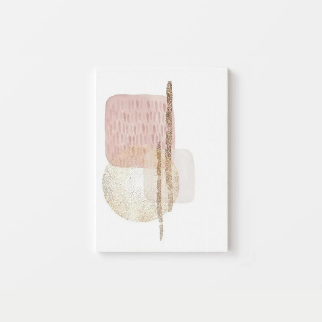 Abstract Pink and Gold Canvas