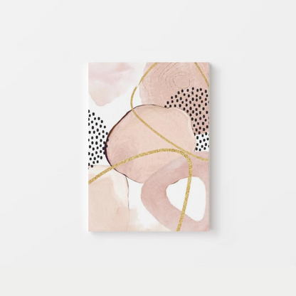 Abstract Pink Gold Watercolour Canvas