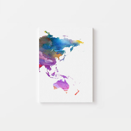 Watercolor World Map Canvas