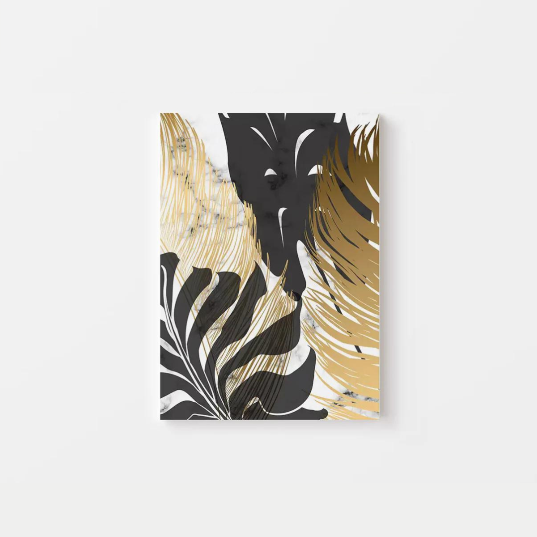 Black Golden Leaf Canvas