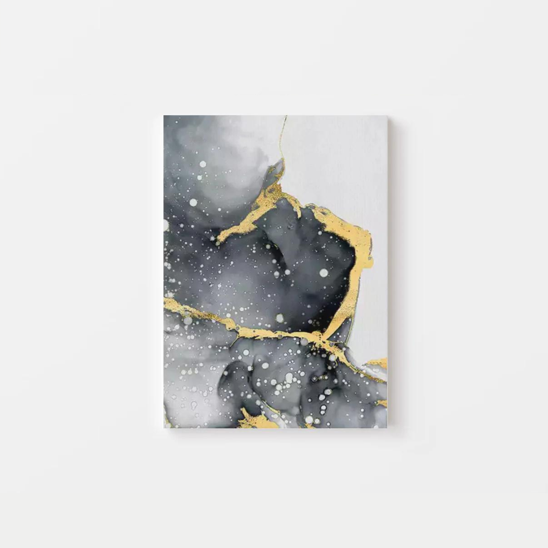 Abstract Golden Black Canvas