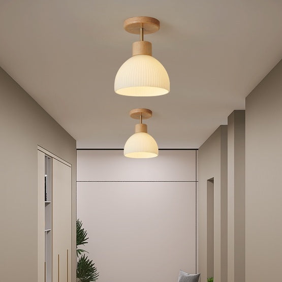 Wood Flush Ceiling Lamp Light