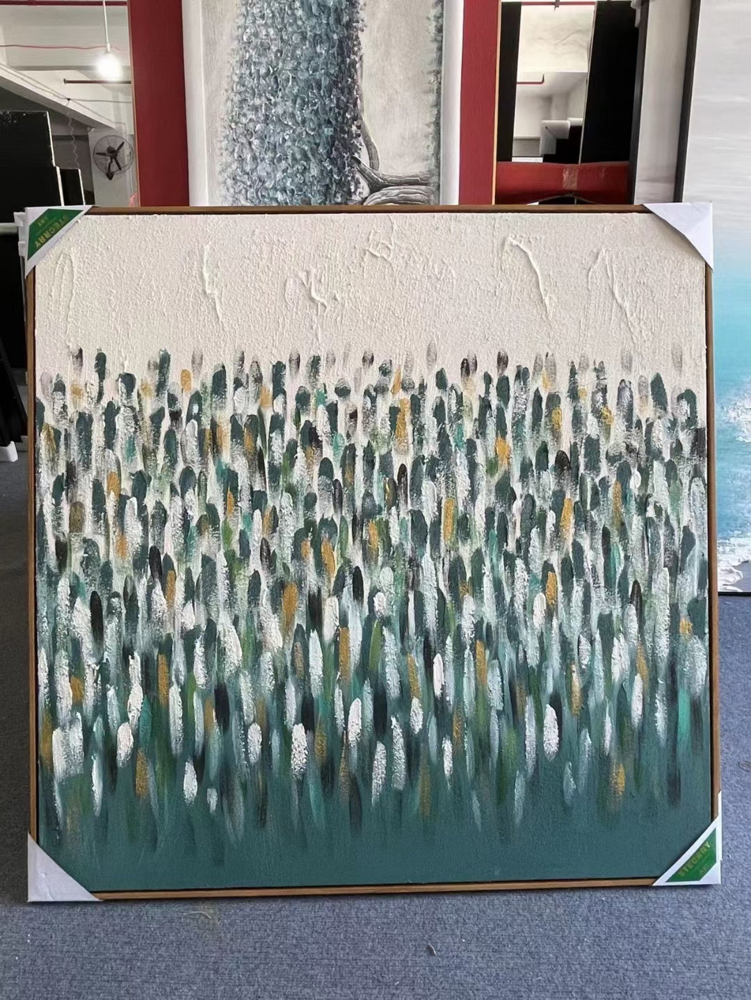 Green Dots Oil Painting