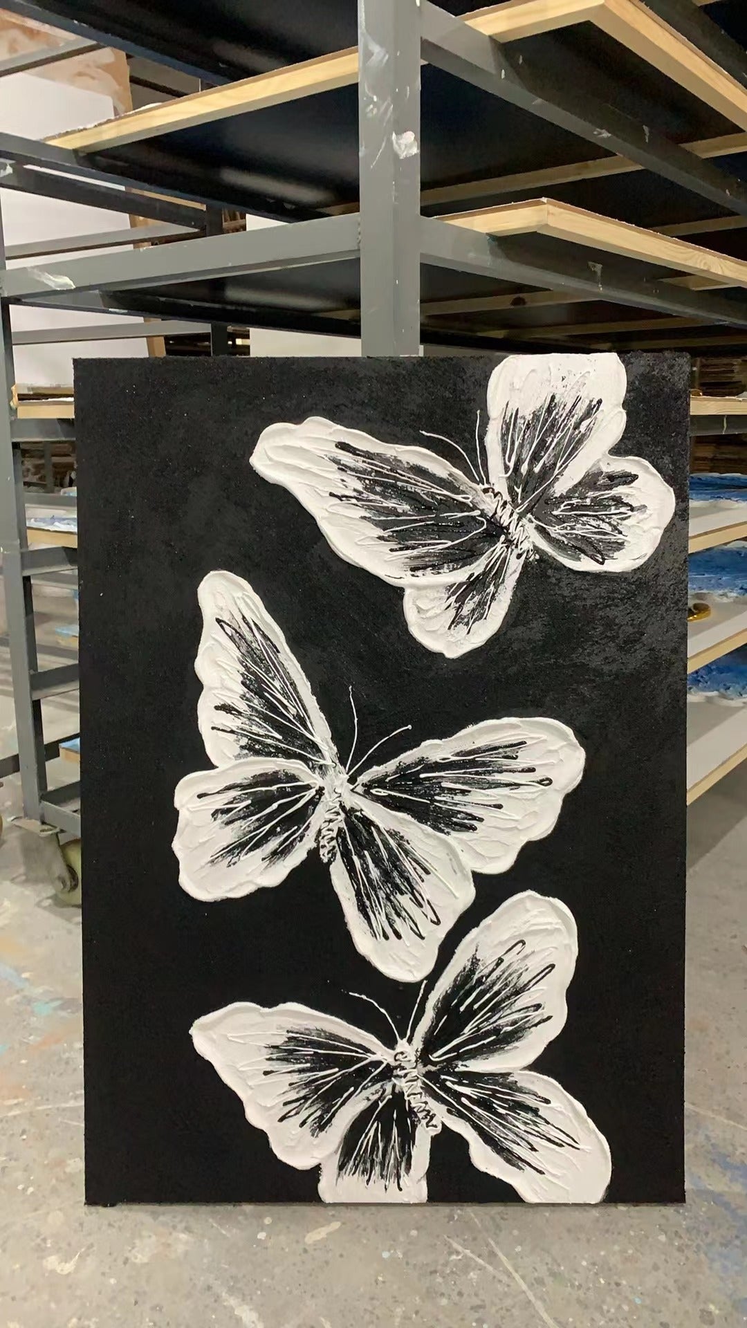 Black Butterfly Oil Painting