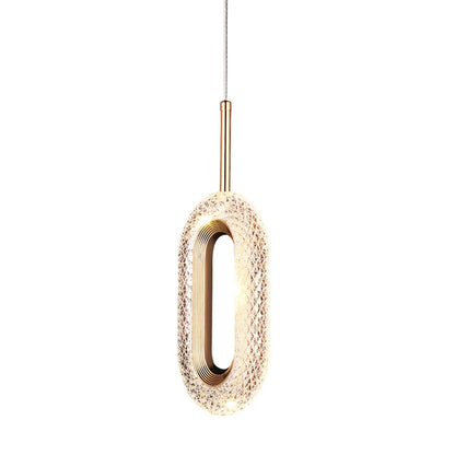 Oval Crystal Hanging Pendant Light