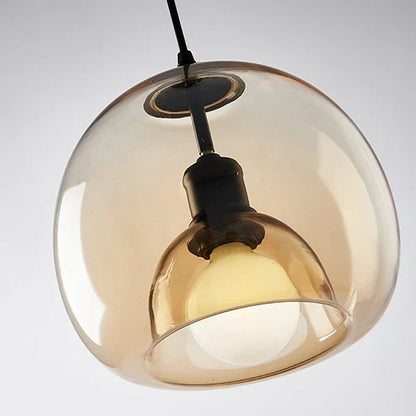 Round Retro Glass Hanging Pendant Light