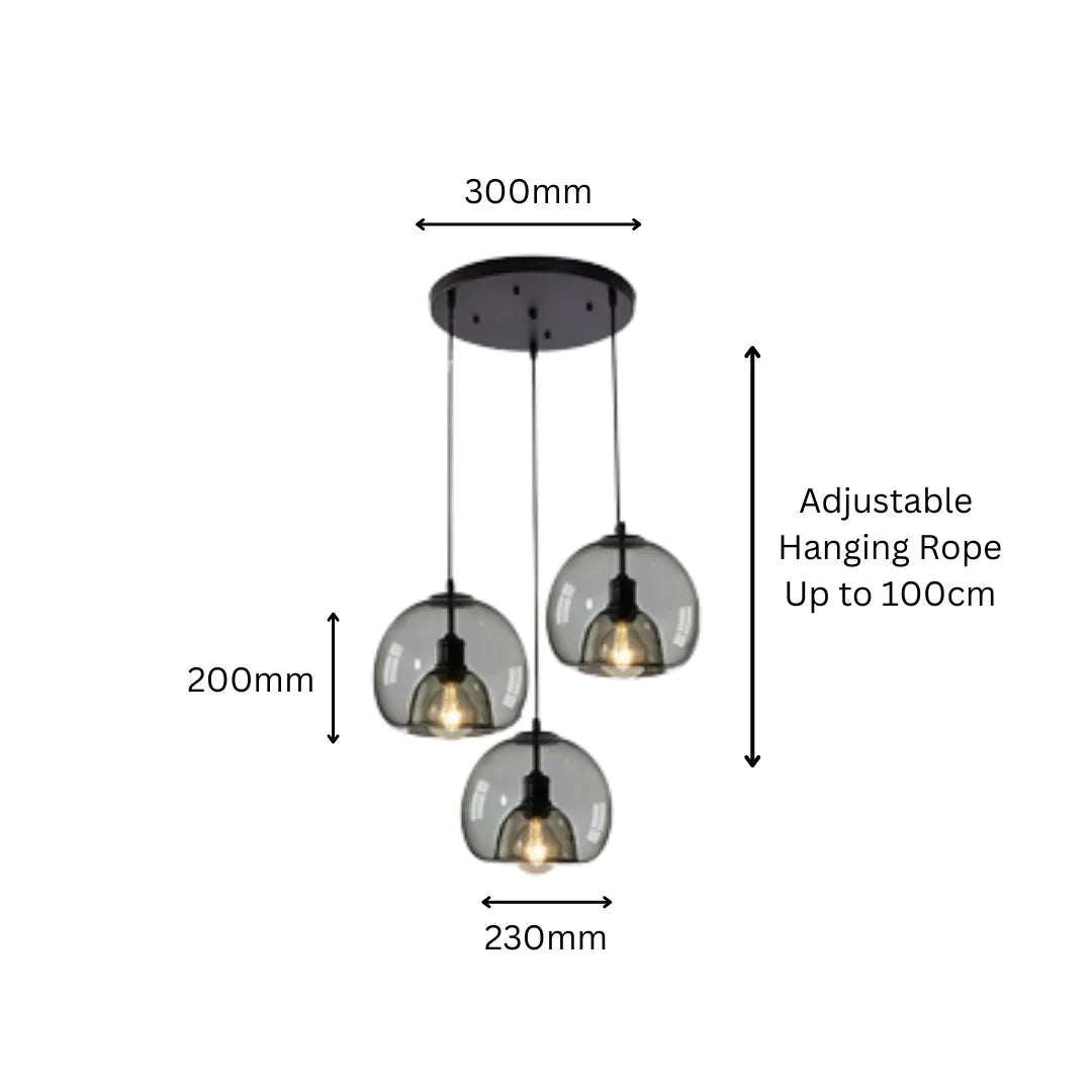 Round Retro Glass Hanging Pendant Light