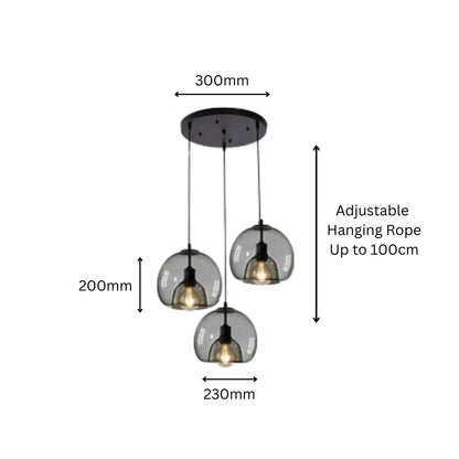 Round Retro Glass Hanging Pendant Light