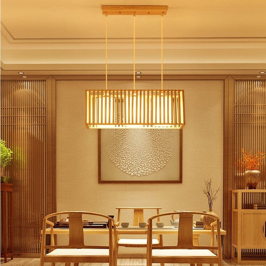 Wooden Japanese Hanging Pendant Light