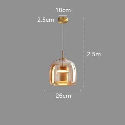 Glass Domes Hanging Pendant Light