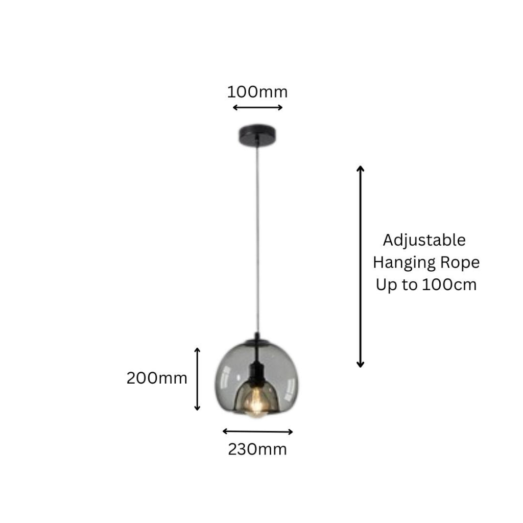 Round Retro Glass Hanging Pendant Light