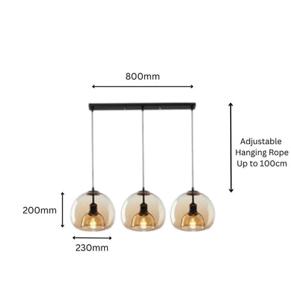 Round Retro Glass Hanging Pendant Light