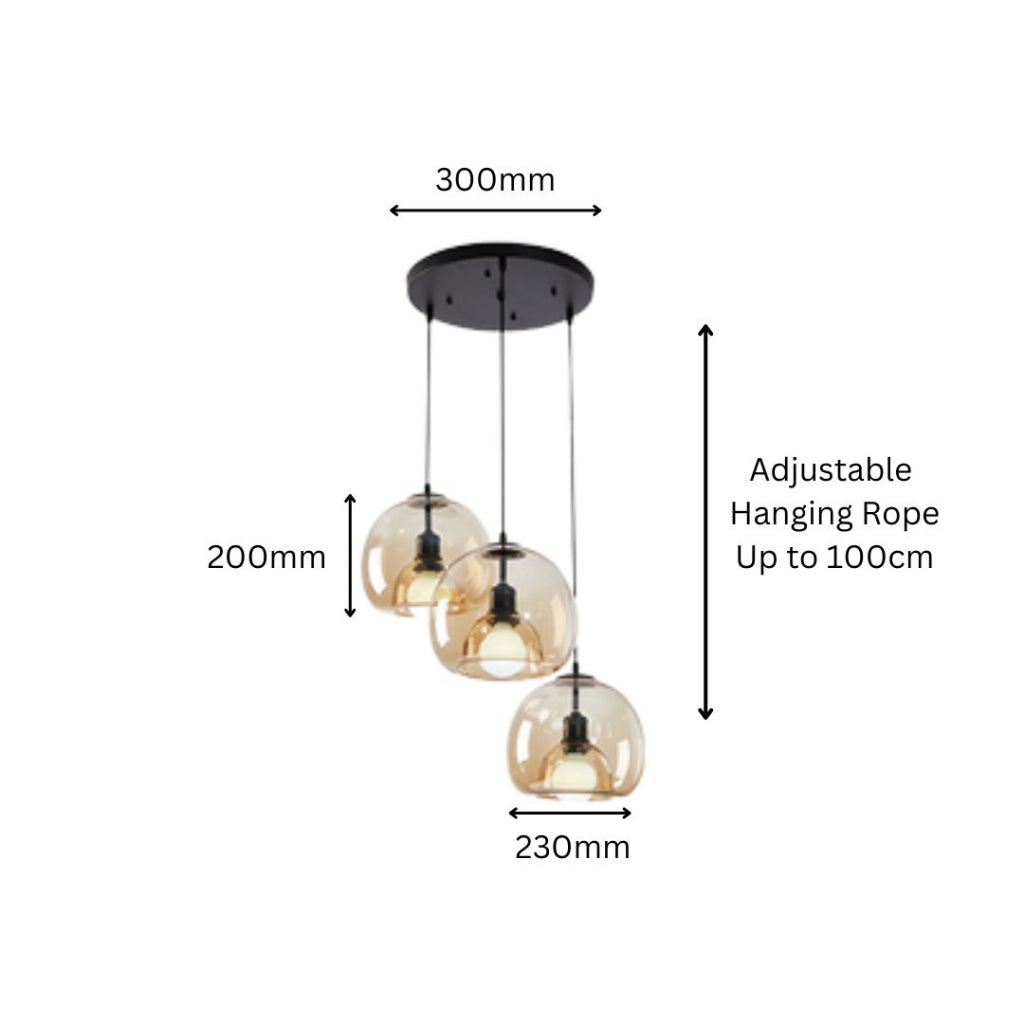 Round Retro Glass Hanging Pendant Light