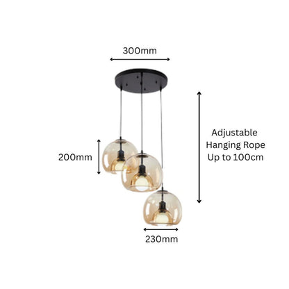 Round Retro Glass Hanging Pendant Light