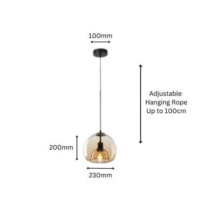 Round Retro Glass Hanging Pendant Light