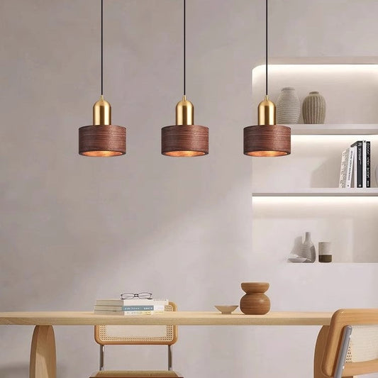 Walnut Hanging Pendant Light