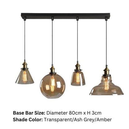 Vintage Glass Hanging Pendant Light