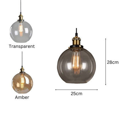 Vintage Glass Hanging Pendant Light