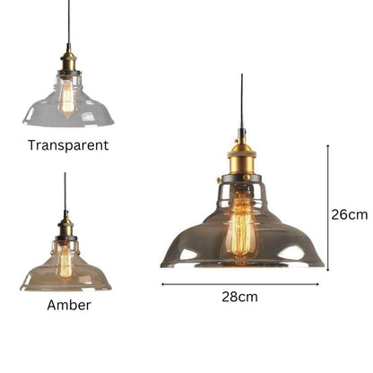 Vintage Glass Hanging Pendant Light