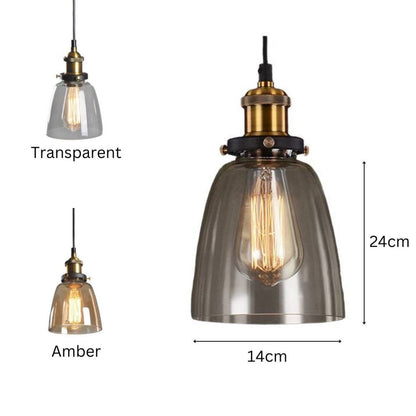 Vintage Glass Hanging Pendant Light